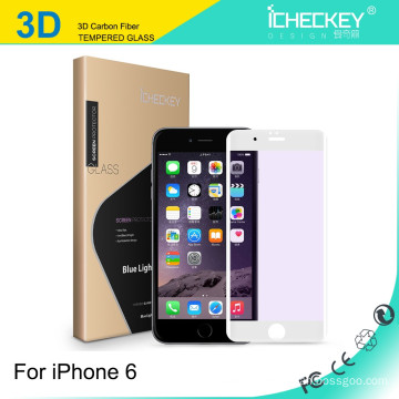 Wholesale 0.26mm full coverage color frame Carbon Fiber Soft Edge Screen Protector for iPhone 6